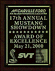 Award of Excellence - 17th Annual Mustang Showdown